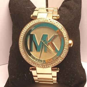 Michael Kors womens MK Signature w Bezel Crystal Quartz Watch.